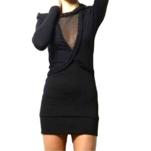 For Love and Lemons mesh panel little black dress